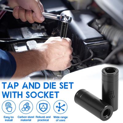 Tap Socket Set 8 Piece 1/4" and 3/8" Drive Tap Socket Adapter Marked with Size Label for Ratchet Wrench T Handle Extension Bar