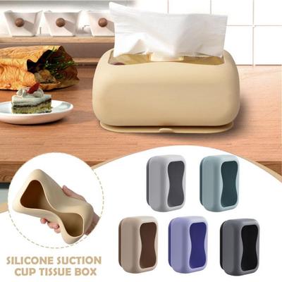 Silicone Desktop Tissue Drawer Anti-Wear Car Tissue Box New Suction Cup Tissue Box