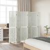 6 Piece Room Divider White Solid Paulownia Wood