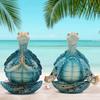 Set of 2 Sea Turtle Yoga Figurines - Summer Meditating Turtle Decor for Spring Garden, Home Office Decorations