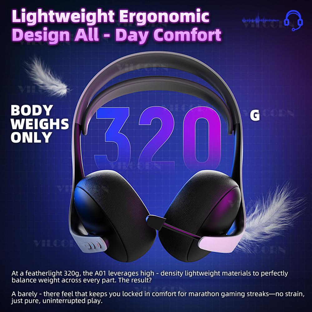 Wireless Gaming Headset For PS5 2.4G Bluetooth 5.4 Game Headphones For PC Switch PS4 Android iOS With Noise Cancelling Mic