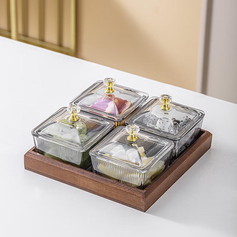 

Sikezhao Light Luxury Divided Glass Snack Platter 1 Set