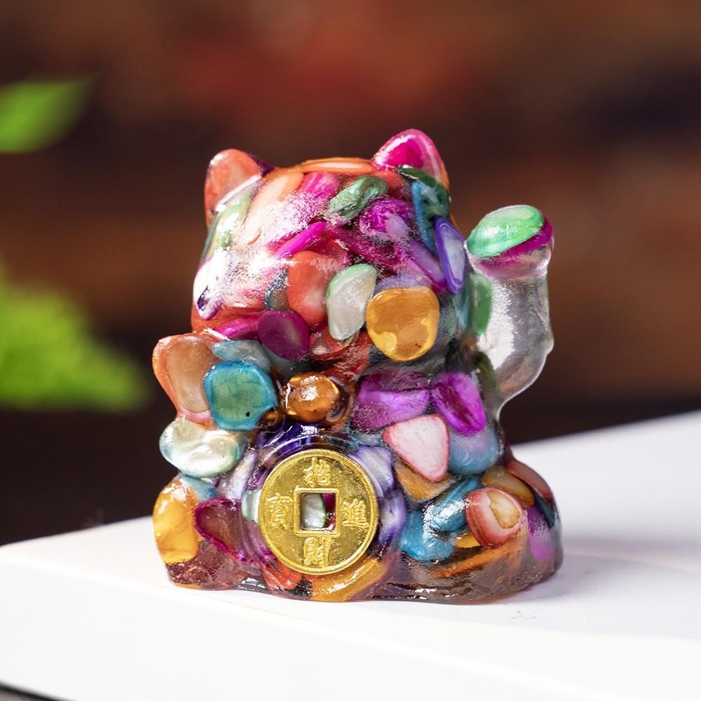 Crystal Waterstone Animal Ornament With Shell Accents For Office Desk Decor