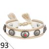 European Woven Bracelet with Metal Nail Buckle and Tassel for Women