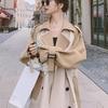 Women's High-End Color Block Trench Coat, Mid-Length, Autumn 2024 Collection
