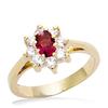 Gold Plated Ring 'Victorina' Golden Garnet - 10x9 Mm