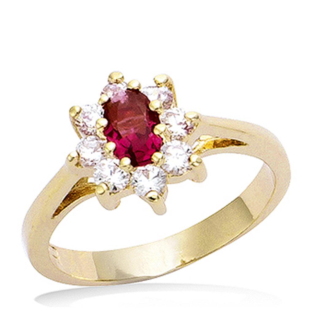 Gold Plated Ring 'Victorina' Golden Garnet - 10x9 Mm