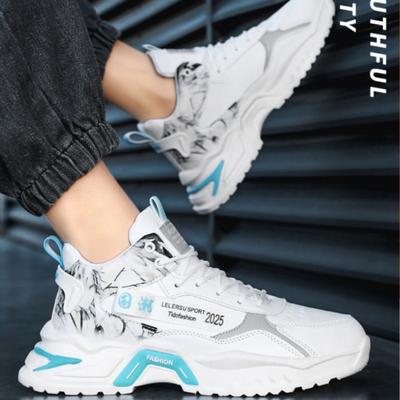 Fashion Fashion High-top Men's Sneakers Lightweight Leather Casual Shoes Platform Running Shoes Designer Vulcanize Shoes Men Ankle Boots