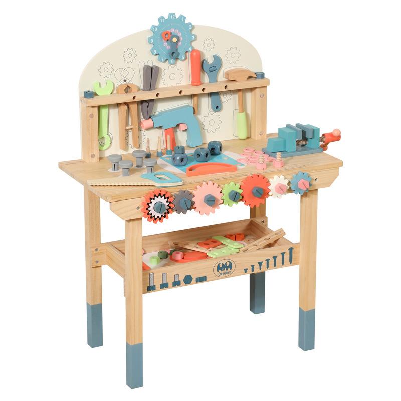 Wooden Children'S Play House Maintenance Tool Table Simulation Disassembly Tool Table Screwing Nut Puzzle Development Toy