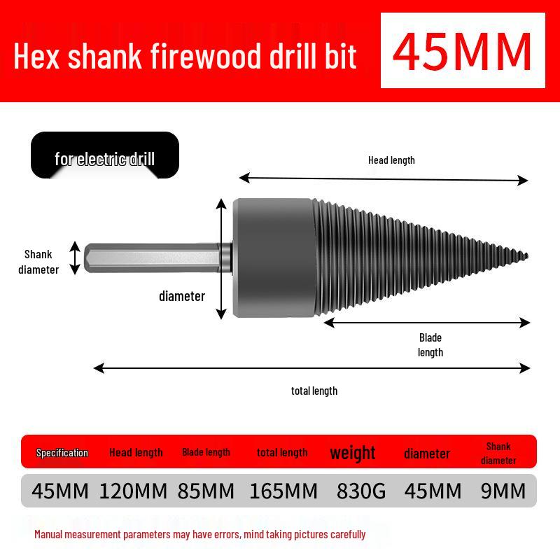 Elektrický vrták na štípání dřeva pro domácí použití - Velký nástroj na štípání dřeva