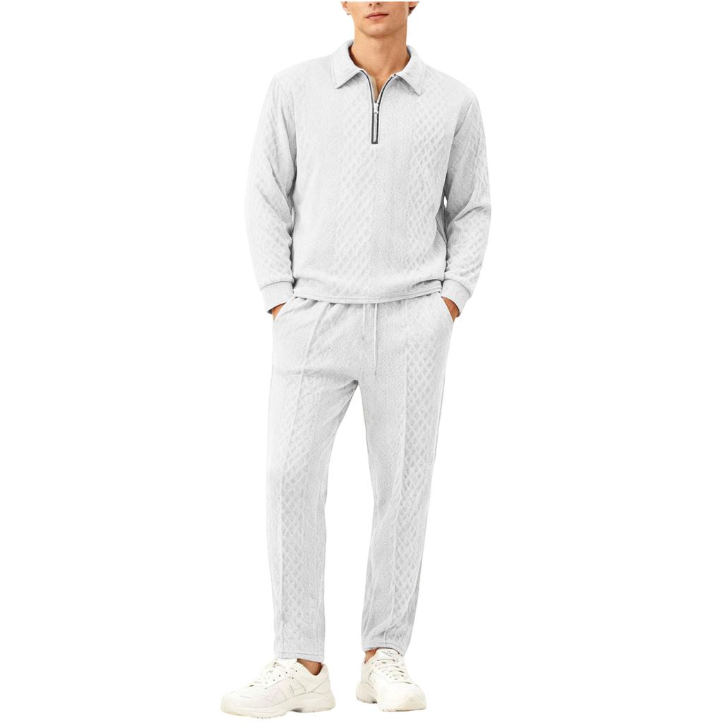 Herren  Freizeit  Umlegekragen  Lange Ärmel  Hose  Set