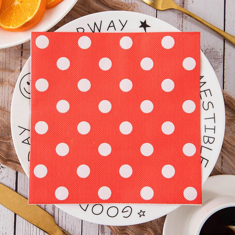 20Pcs/bag Polka Dot Printed Disposable Table Dinner Tissue Napkins Paper Restaurant Holiday Party Decoration