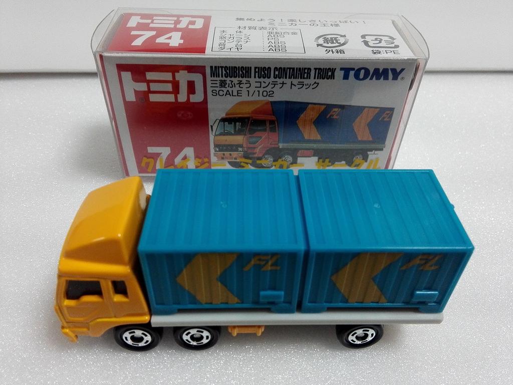 Tomica No. 74 Mitsubishi Fuso Container Truck Crazy Miniature Car Circle with Case