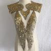 Gold & Silver Sequin Mesh Embroidered Fabric Patches: Set of 5 Floral Decorations for Dancewear & DIY Skirt Accessories