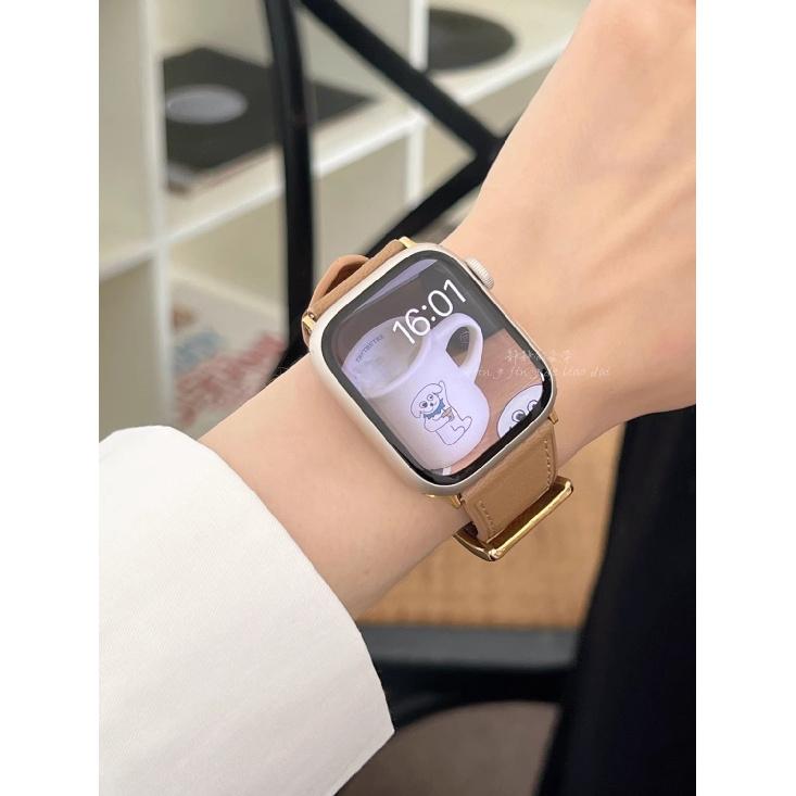 Armband i lammskinn för AppleWatch S10-Mjukt Premium Äkta Läderarmband för IWatch 10/9/8/7/6/5/4/3/2/1/Se/Ultra/Ultra2 49mm 46mm 45mm 44mm 42mm