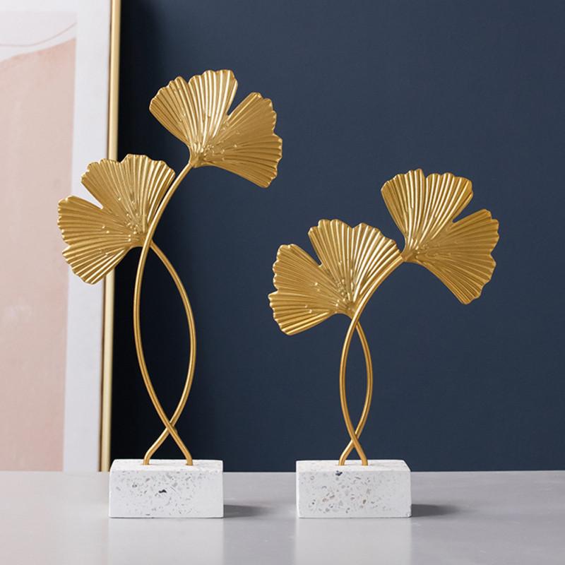 Gold Metal Leaf Wall Decor Wall Ornaments for Bedroom Hanging Parts Hotel Wall Decoration