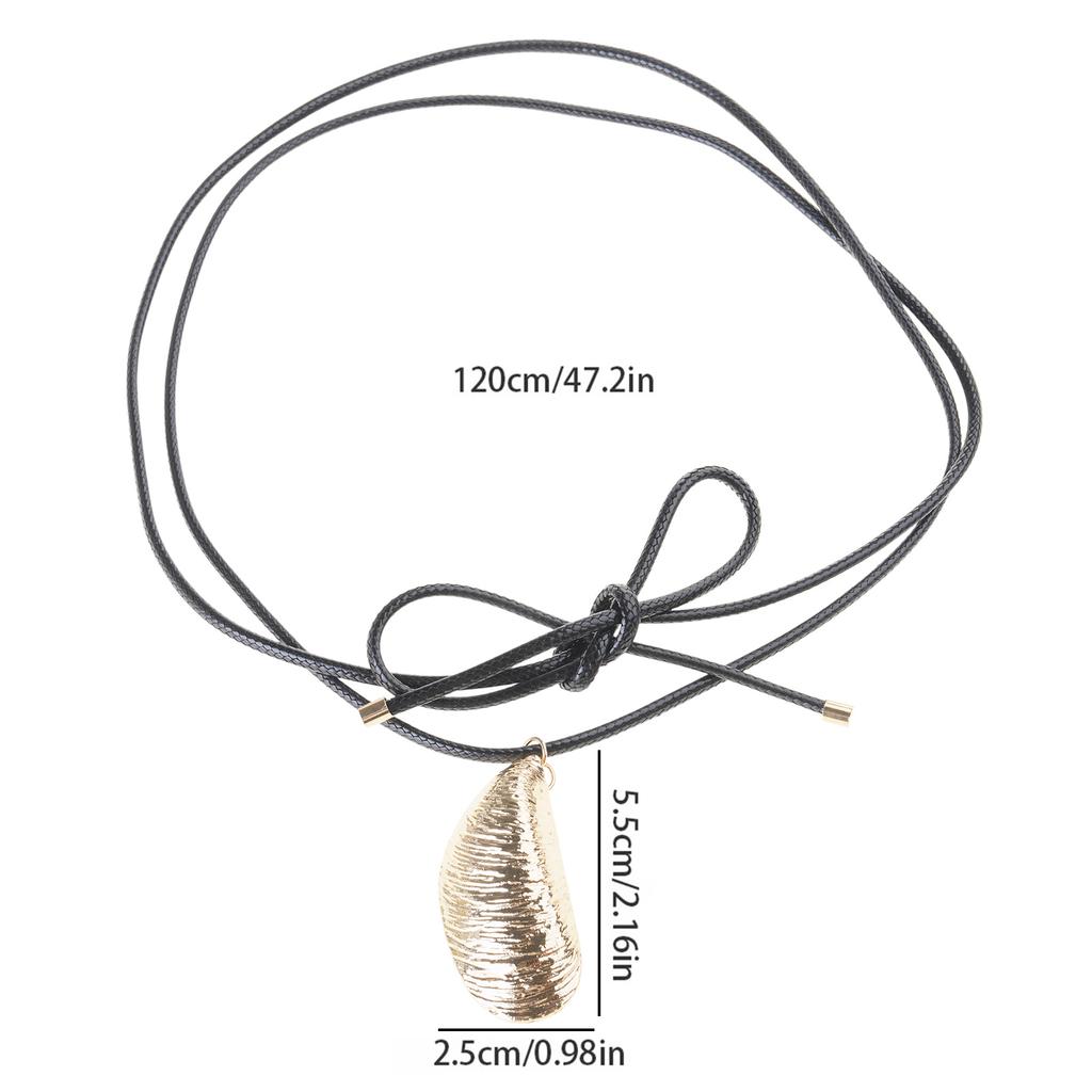 Unique Striped Water Droplet Pendant Necklace Adjustable Length Fashion Choker Charm for Modern Women's Attire