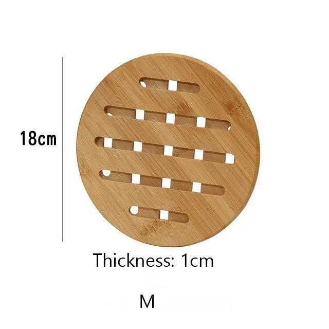 Hot Dinner Mat 1PC Insulated Dining Table Pots and Pans Mat Wood Non-slip Cups and Bowls Mat Openwork Round Household