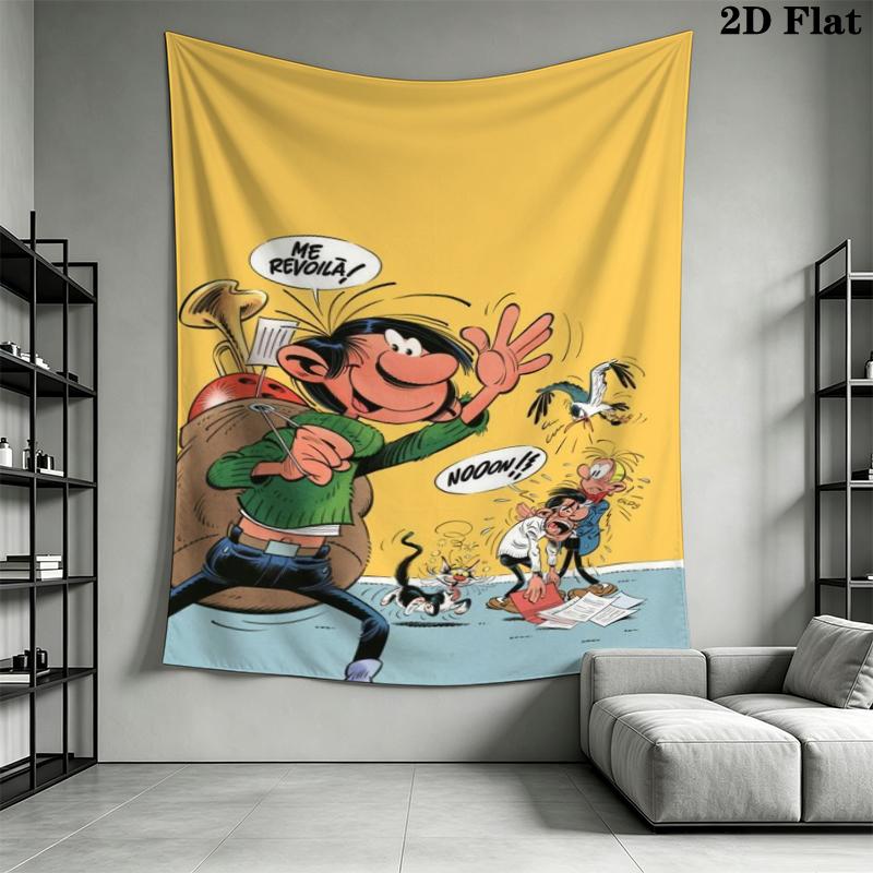 Gaston Lagaffe Animal Wall Tapestry Aesthetic Wall Hanging Printed Fabric Blanket Decorative Tapestries for Bedroom Living Room Home Decor