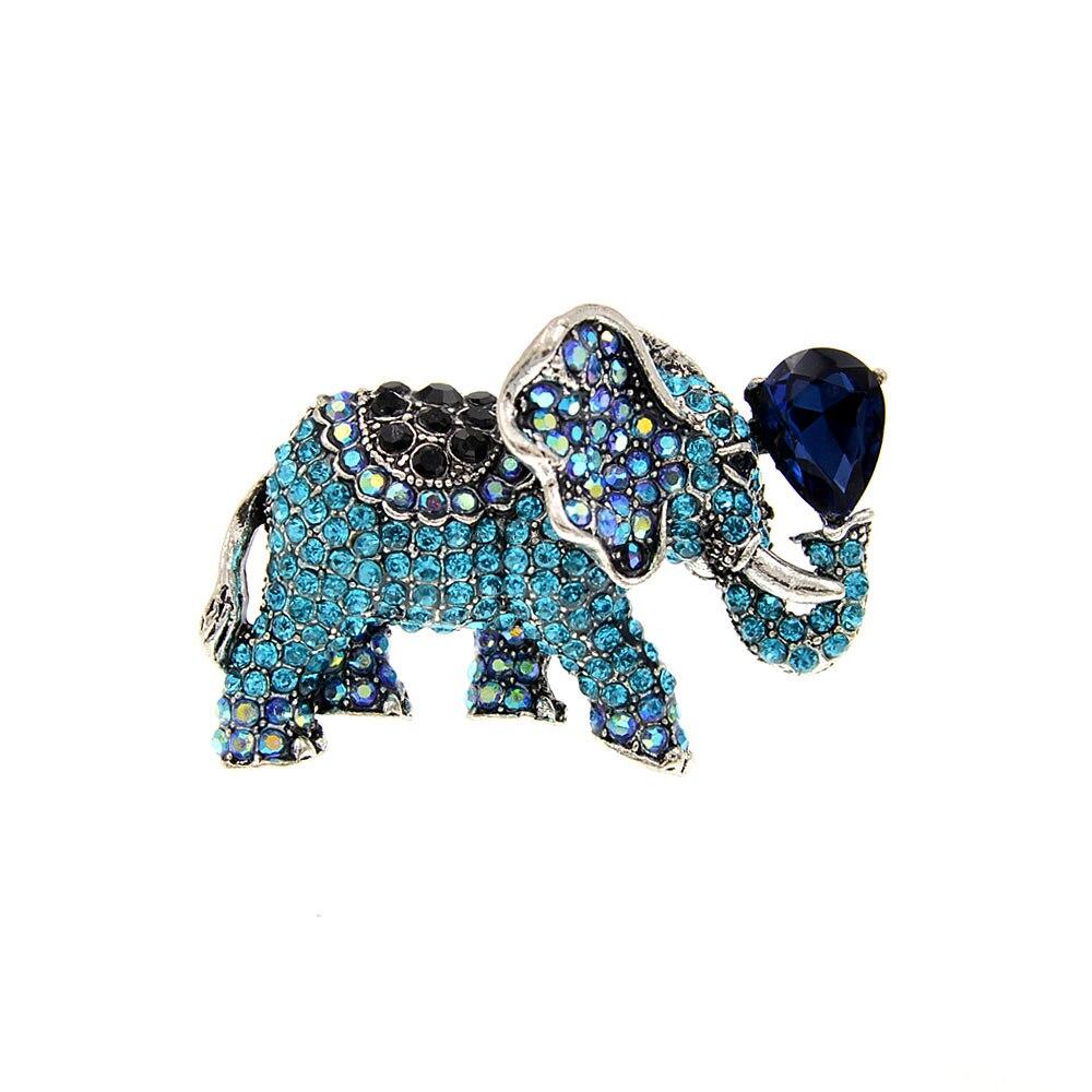 Blucome Broches éléphant en strass pour femmes, broche animal vintage, 6 couleurs disponibles, nouveau design, haute qualité 2023