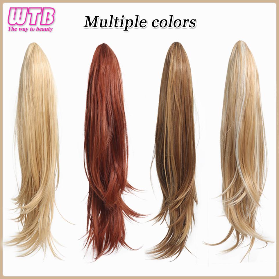 WTB Synthetische Perücke, Pferdeschwanz, weiblich, Halteklammer, hoher Pferdeschwanz, natürlich, leicht gelockt, langes, lockiges Haar, Halteklammer, Pferdeschwanz-Perücke