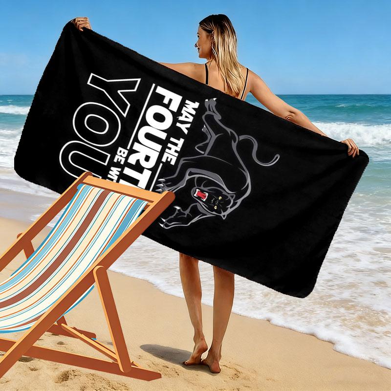 Penrith Panthers Charge Print Beach Towel, Large Soft Quick Dry Towel for Beach Camping Swimming
