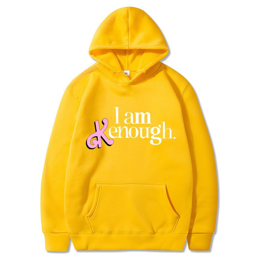 2025 new I Am Kenough letter print hooded loose sweater men's and women's hooded sweater