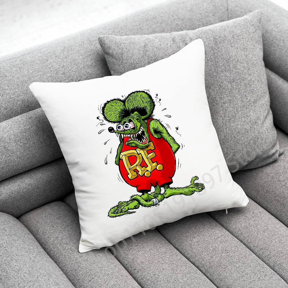 Rat F-Fink Throw Pillow Case For 30x30cm 40x40cm 45x45cm 50x50cm 55x55cm Square Sofa Pillowcase Shell