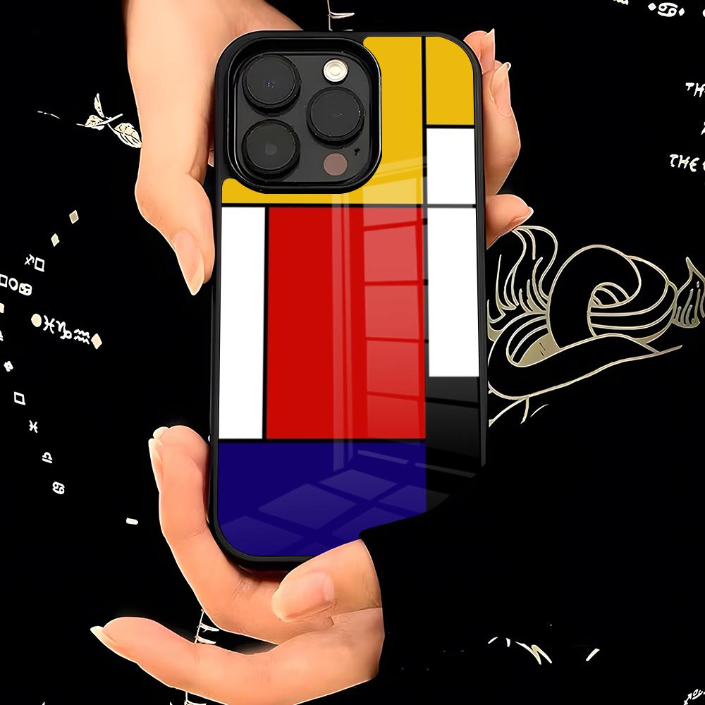 

Pattern Abstract Piet Mondrian Phone Case PC+TPU For IPhone 15 16 17ProMax 13 16 11 12 14 Pro Xs Max Mini Xr X Plus Cover iPhone 15