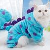 Cartoon Dinosaur Winter Pet Clothes Thickened Dog Pullover Hoodie Puppy Cat Clothing  Small Dogs