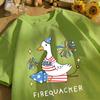 Usa'S Big Goose On A Rocket Design T-Shirt Unisex Cotton Summer Basics Tee Vintage Clothing Unisex Loose Fashion Streetwear