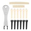 12Pcs Acoustic Guitar Bridge Pin Set Folk String Peg Kit Accessory with Saddle Nut Puller