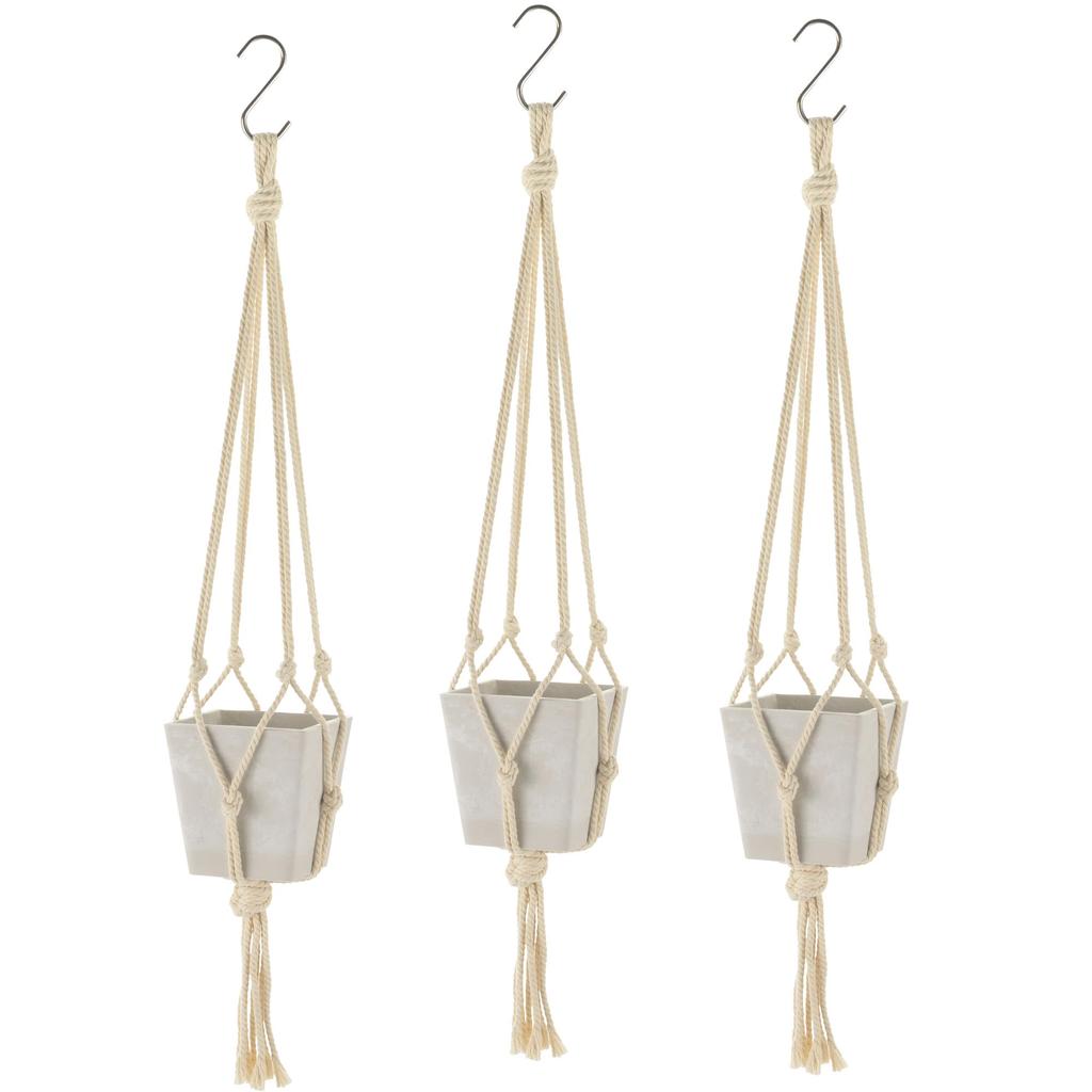 Richell Botany Hanging Cube 10-inch Planter, White, Set of 3, for Vegetables, Outdoor Use, Soilless, Houseplants, Bonsai, 003318