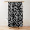 Golden Baroque Symmetrical Shower Curtain, Paisley Bohemian Tribal Ethnic Damask Ornament Luxury Design Bathroom Shower Curtain
