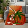 "Looney Tunes Bugs Bunny Palm Tree Phone Case Cover"Blanket Flannel Throw Blanket for Sofa, Bed, Travel, Camping, Office