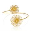 Hollow Flower Adjustable Upper Arm Cuff Bracelet Boho Open Floral Armband Summer Bangle Body Jewelry For Women