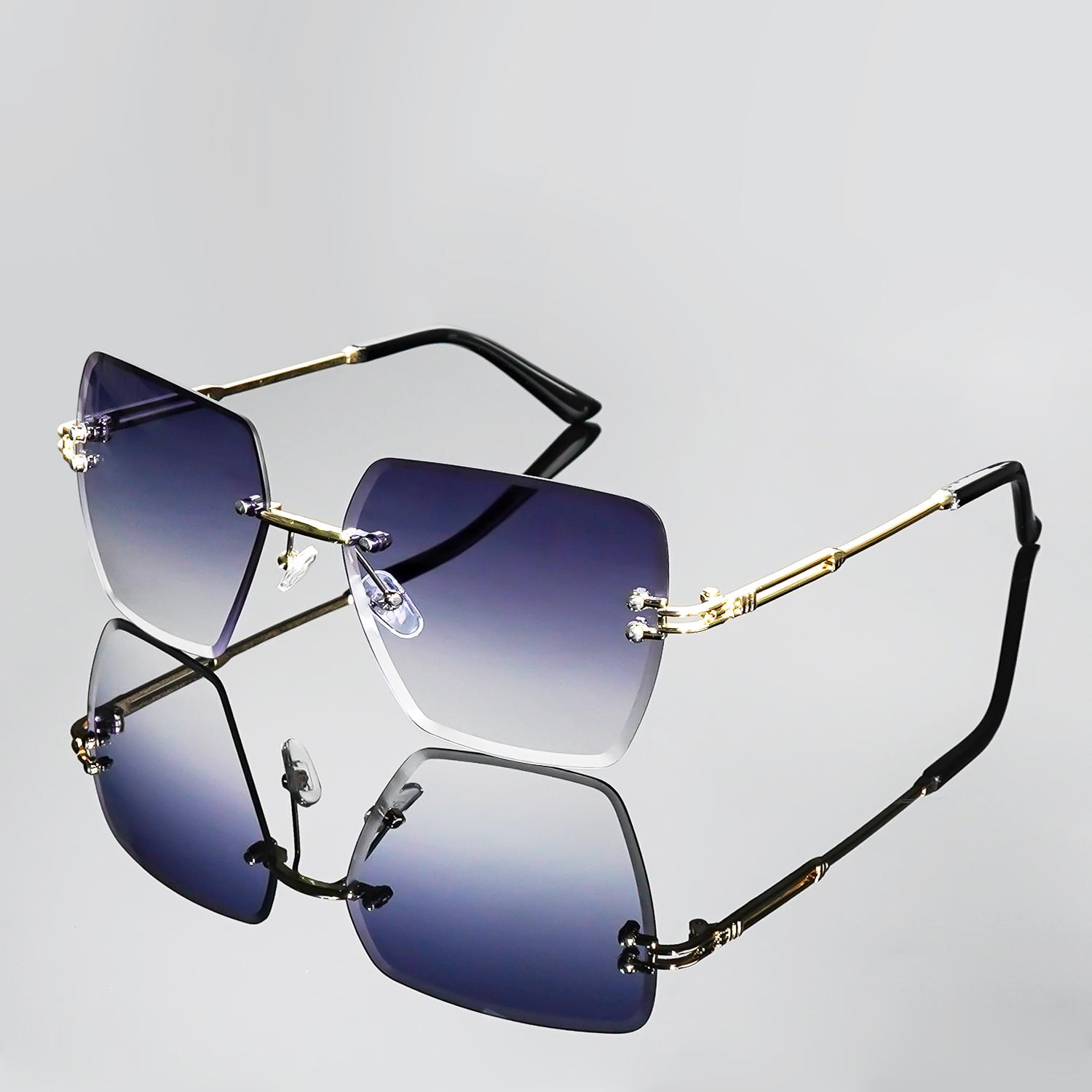 Oversized Square Sunglasses for Men & Women - Frameless UV400 Protection Lightweight & Comfortable Stylish Accessory