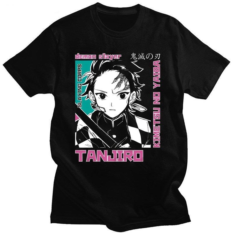

Kimetsu No Yaiba Nezuko Anime Printed Black Cotton T Shirt for Unisex and Women 2026 Summer Casual Street Style Short Sleeve Tee 4XL