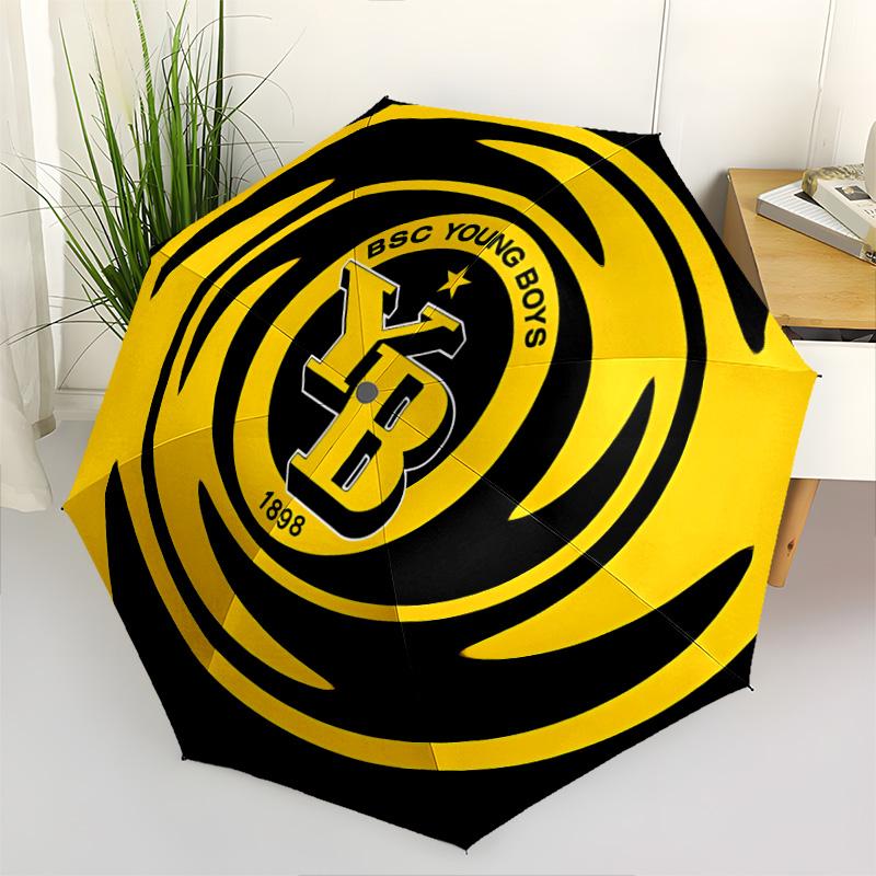 1 PC Automatic Folding Umbrella - Bvb Pattern Portable Foldable Design With 8 Ribs Christmas Birthday Gifts