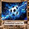 Soccer (81) Theme Wall Tapestry Customized With Name Text Personalized Hanging Tapestry For Bedroom Living Room Decor