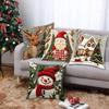New 45×45cm Christmas Throw Pillow Cover Linen Santa Claus Pillowcase Removable Soft Pillow Cover Home Decoration