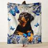 Blanket Sofa Bed Blanket Super Soft Warm Rottweiler Dog Funny 3D Print Blanket Cover Fleece Throw Blanket#