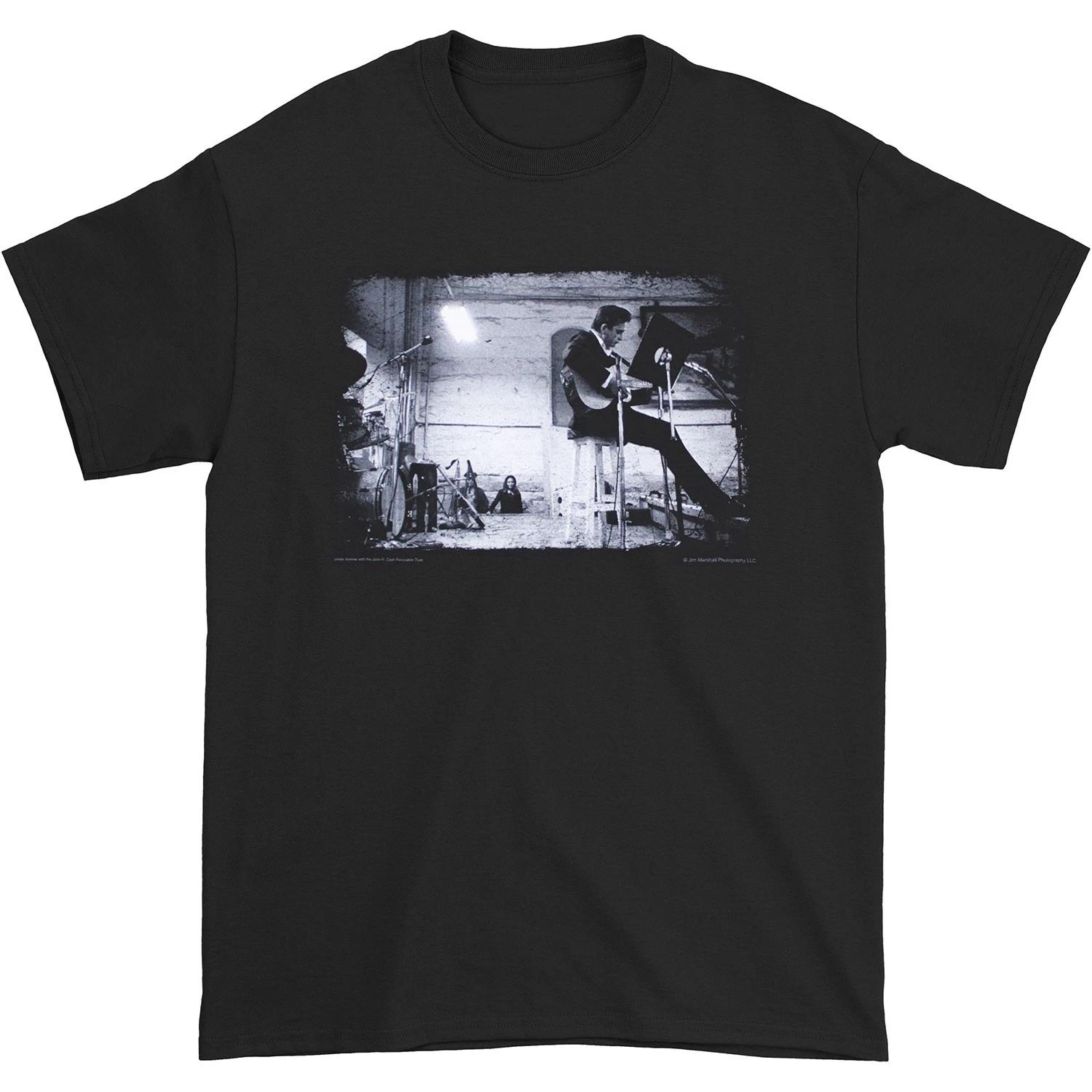 Men s Johnny Cash Folsom Prison Slim Fit T-shirt Medium Black XL