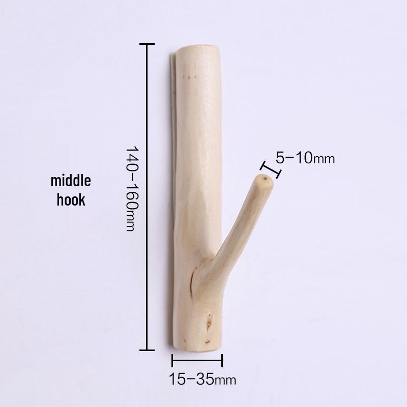 Nordic Retro Solid Wood Tree Branch Wall Hook for Pastoral Decor