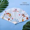 Kids' Cartoon Handheld Folding Fan, Portable Seven-Fold Plastic Design