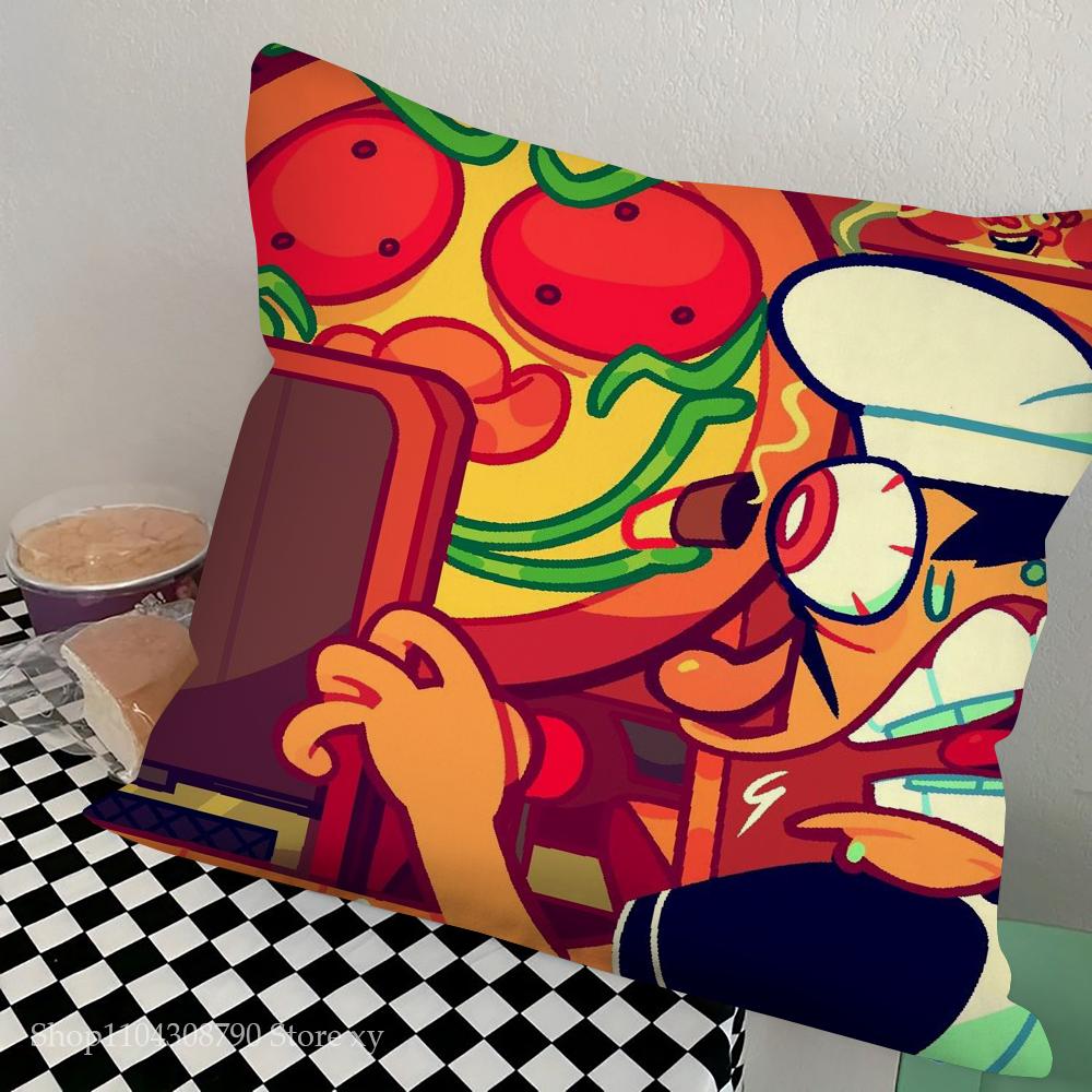 P-Pizza Tower Game Pillow Case Square Pillow Bedroom Sofa Leisure Comfort Cushion Car Living Room Home Decoration