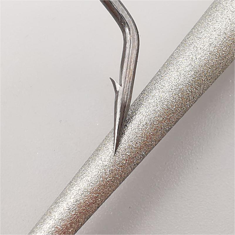 Ostrzałka do haczyków wędkarskich, galwanizowana diamentowa temperówka, w stylu długopisu i płaskiego typu, mini, lekka, haczyki na robaki, haczyki potrójne