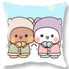 Short plush material pillowcaseBubu Bear Dudu Ball Printed Pillowcase Kawaii Cartoon Anime Sofa Cushion Cover Bedroom Room Pillo