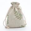 10pc Drawstring Cotton Linen Print Organizer 10x14/13x18cm Women Jewelry Cosmetics Cloth Bag Christmas Gift Bag Party Decoration