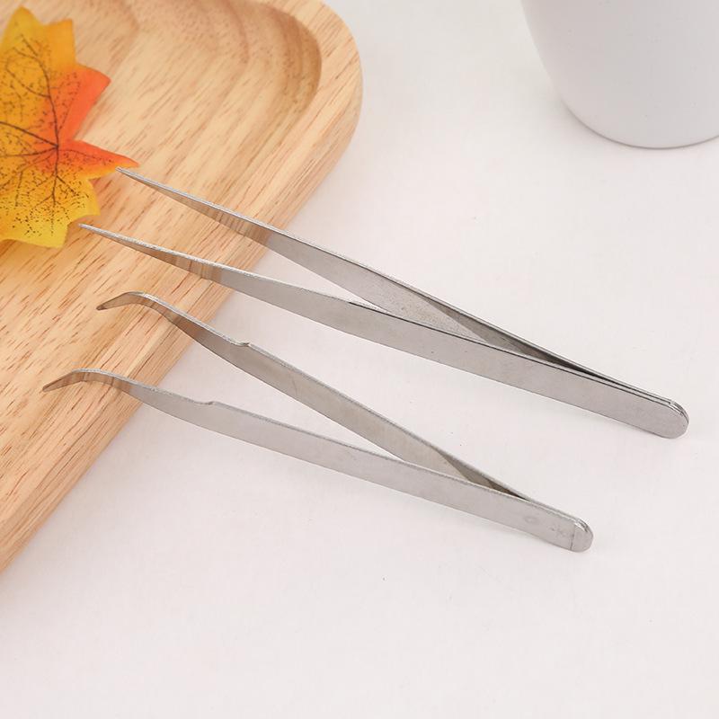 Stainless Steel Fine Pointed Tweezers Set for Nail Art, Eyebrow Shaping, and Hair Removal